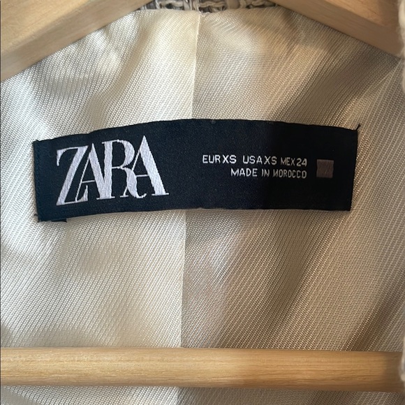 Zara Double Breasted Textured Blazer Tailored Tweed - Picture 2 of 7